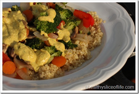 Vegetable and quinoa stirfry