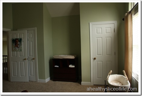 nursery left wall with changing table