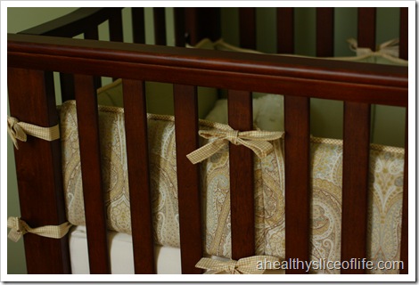 nursery paisley and gigham bedding