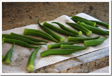 blanched okra