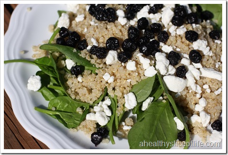 spinach quinoa blueberries goat cheese