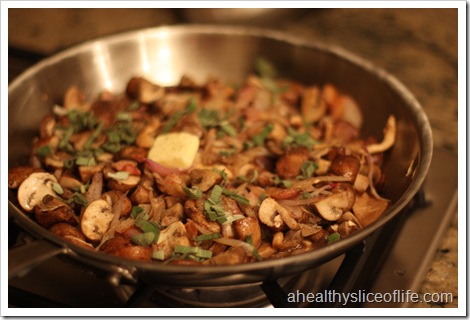 sauteed mushrooms with carmelized shallots - sage and butter