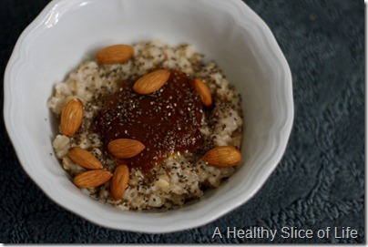 oats with pumpkin butter almonds and chia
