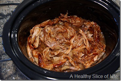 slow cooker pork bbq- add sauce
