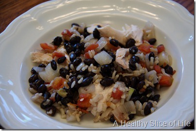 leftover mexican brown rice black beans and chicken