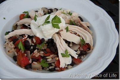 spicy black beans and Mexican rice