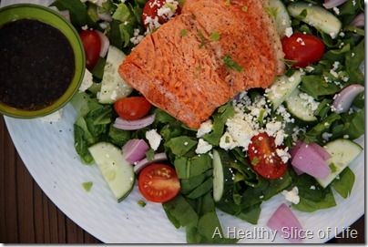 simple salads- salmon close up
