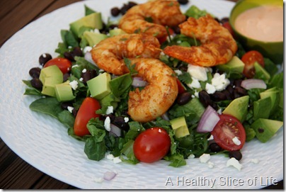 simple salads- spicy shrimp close up
