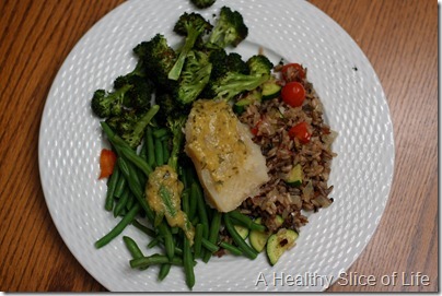 WIAW- veggie dinner and cod