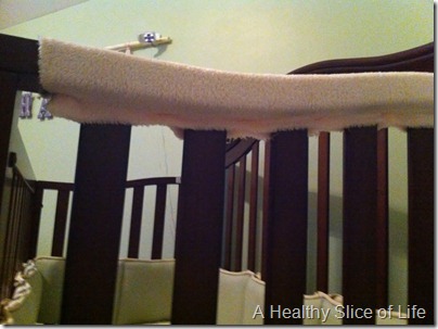 chewing on crib rails- felt cover for crib rail 3