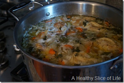 Homemade chicken broth- over time