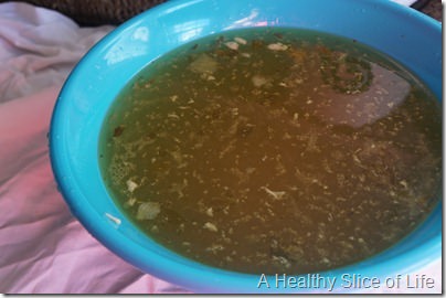 Homemade chicken broth- why you need cheese cloth