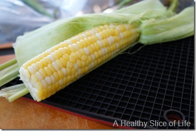 summer corn salad- no silks husk removal