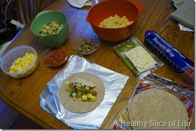 make ahead breakfast burritos- prep