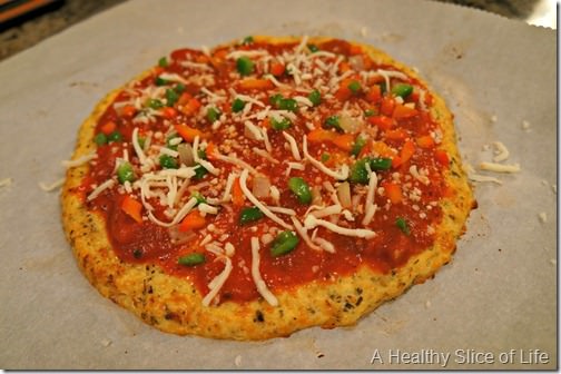 toddler approved cauliflower pizza crust- topped
