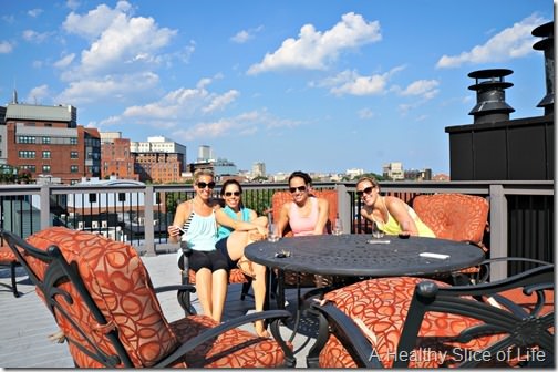 boston girls weekend- day 1- roof deck happy hour