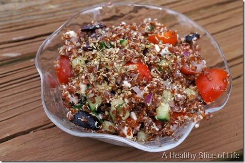 budget meal plan week 4- Greek quinoa salad