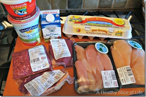 meal planning and grocery budget- Healthy Home Market meats and dairy
