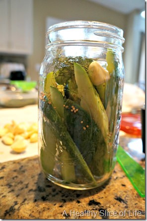 canning pickles- stuffed jar