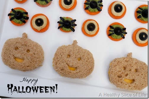healthy kid-friendly Halloween goodies- party plate 1