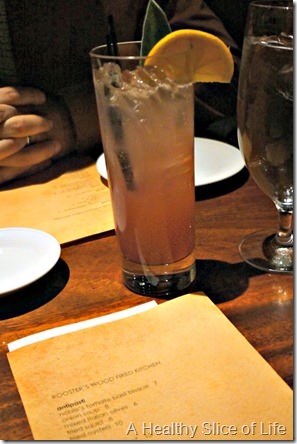 baby #2 gender reveal date night- roosters wood-fired kitchen charlotte- sage mocktail