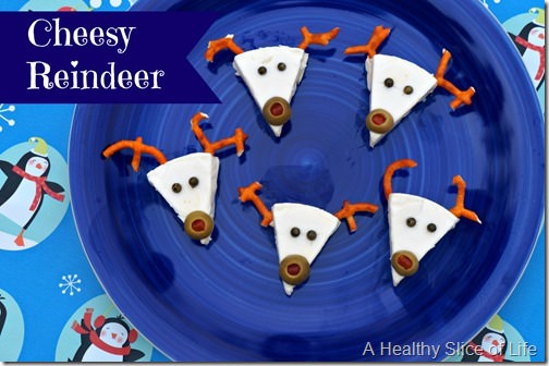 healthy christmas snacks for kids- laughing cow reindeer 1