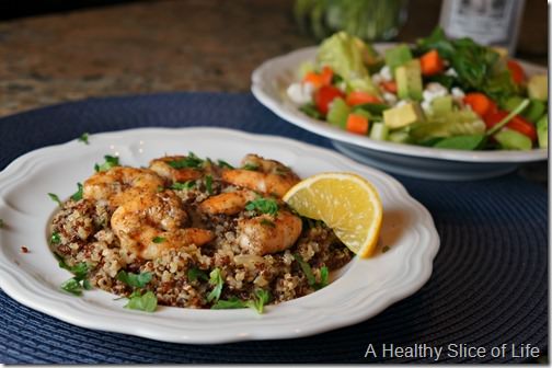 garlic lemon butter shrimp and quinoa thumb The Anatomy of a Weekly Meal Plan {How To}