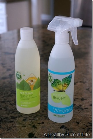 green home cleaning- shaklee window and glass cleaner made with Basic H