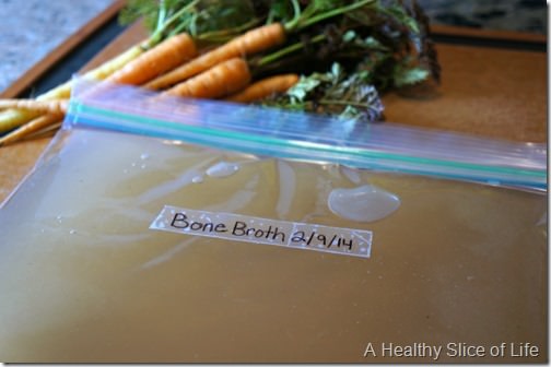 homemade bone broth- freezable