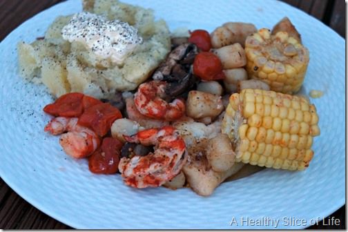 simple seafood grill packs- plated