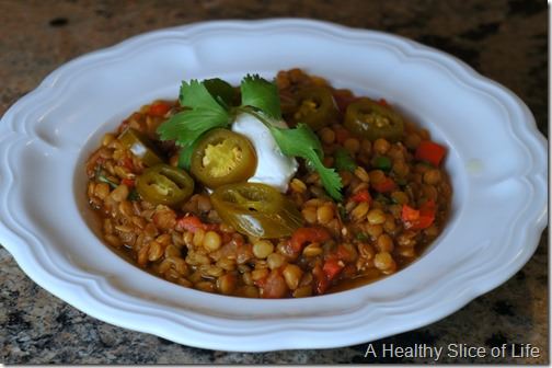 weekly meal plans- lentil chili