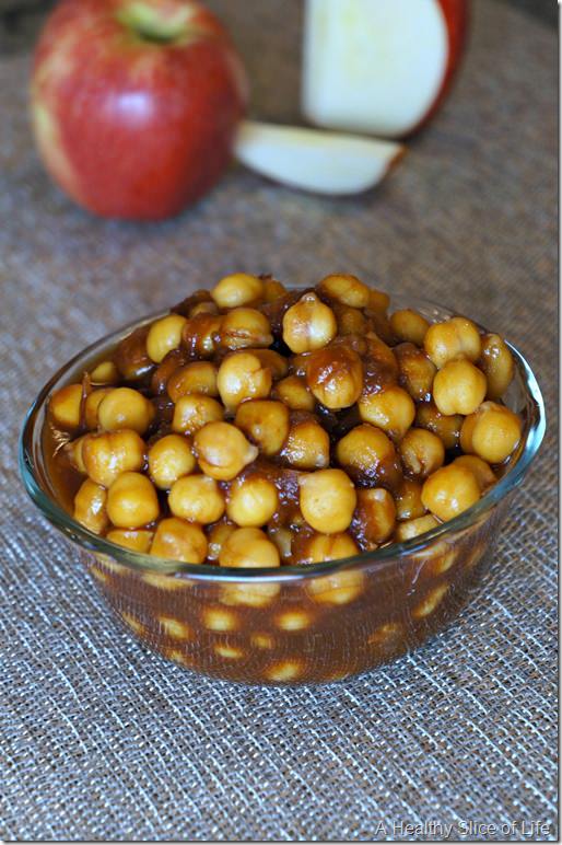sweet n spicy chickpeas- close up