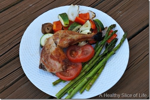 beer can chicken and veggies