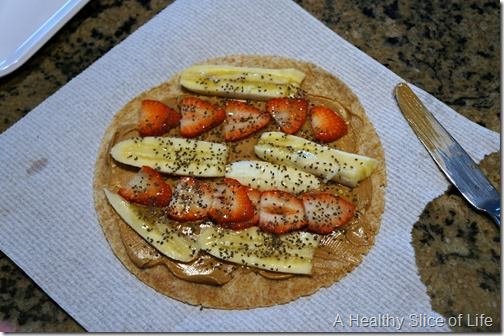 peanut butter and fruit chia wrap- inside