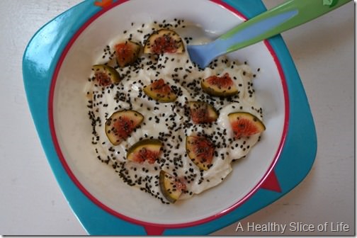 toddler meals- yogurt and figs