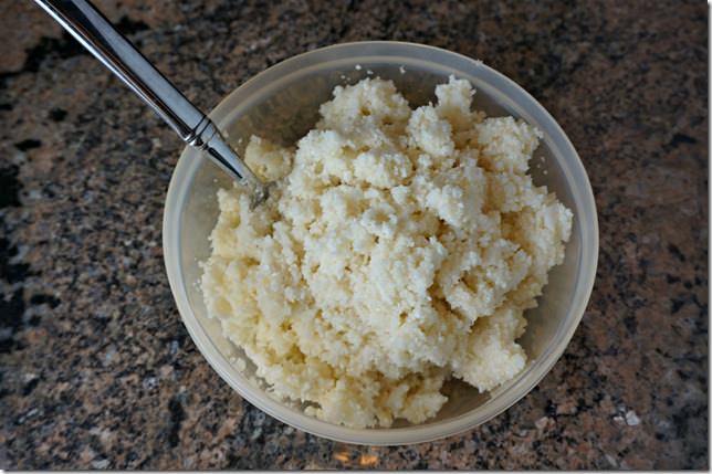freezing cauliflower rice- close up