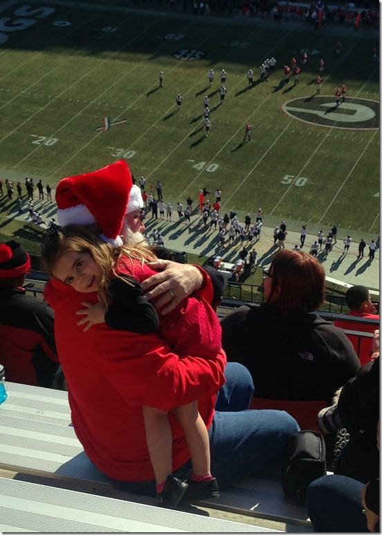 hailey and santa at the game
