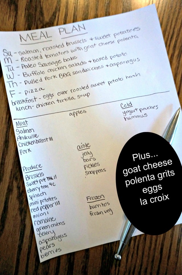 a detailed meal plan- 1