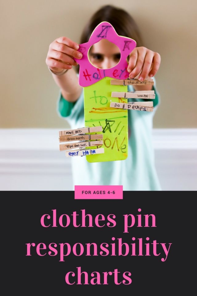 clothes pin responsibility chart for kids