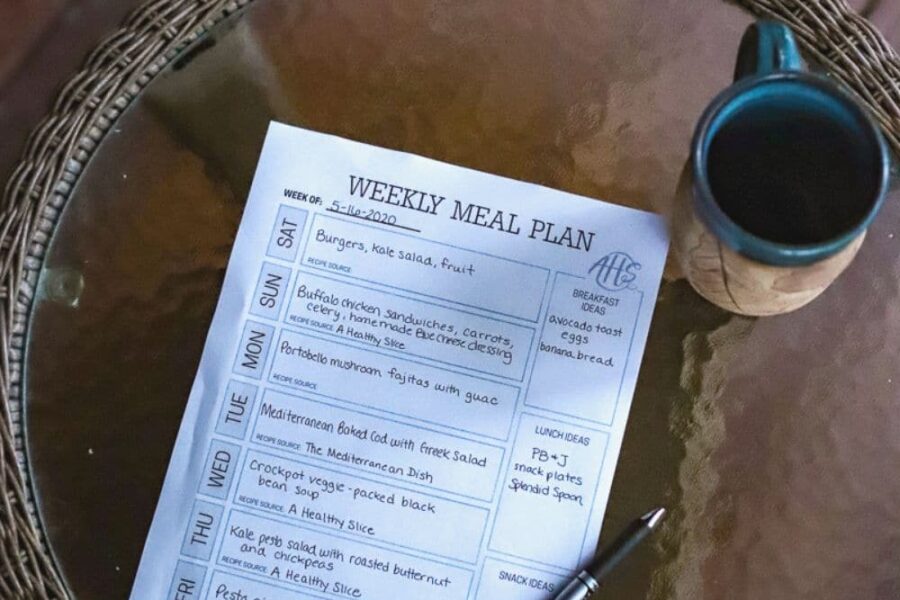 weekly meal plan printable