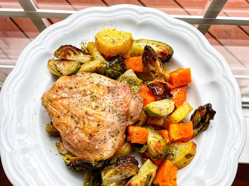 Chicken Thigh & Potato Sheet Pan Dinner - A Healthy Slice of Life